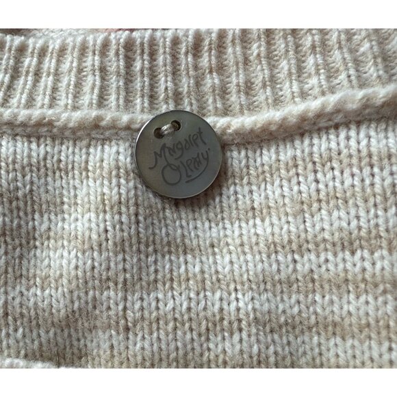 Margaret O'Leary Striped Round Neck 3/4-Sleeve Pullover Sweater Women's M - Picture 6 of 8